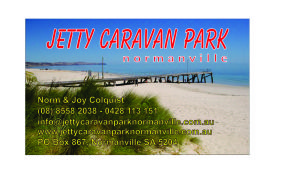 Jetty Caravan Park business card